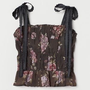 H&M X Brock Collection sleeveless tie shoulder strap top in (S).